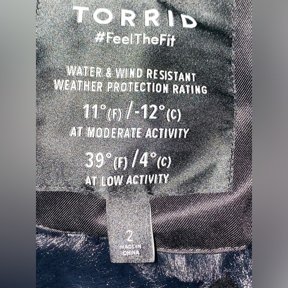 Torrid 3 in 1 Puffer Jacket Women 2X Quilted Hooded Parka Water Resistance - Picture 3 of 11